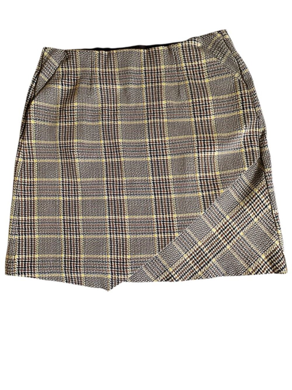 **CAbi Pastime Plaid Ponte Knit Pull-On Skirt Style 3584 Size Medium**